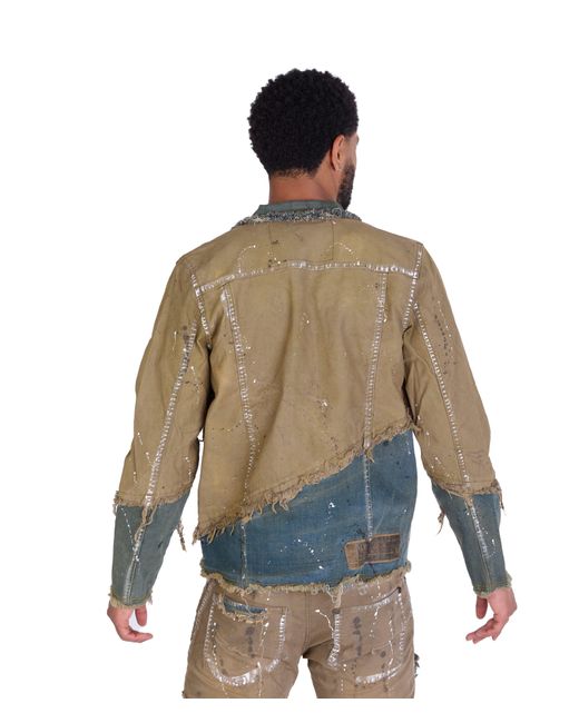 KINGZ Designer Jeansjacke von Camouflage XL in Green für Herren