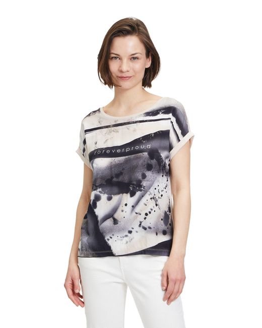 BETTY&CO White T-Shirt mit Placement (1-tlg) Druck