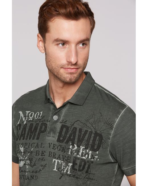 Camp David Poloshirt aus Baumwolle in Green für Herren
