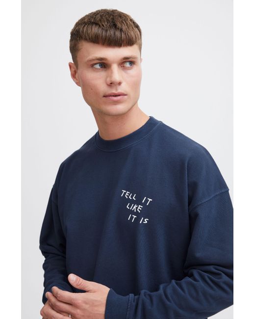 Solid SDIngvor Modisches Sweatshirt mit Print in Blue für Herren