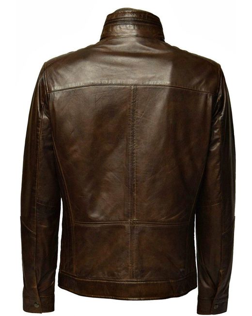 Levinsky Furs Lederjacke Smart Westeineinsatz, Braun, weiches Lammnappa Leder in Brown für Herren