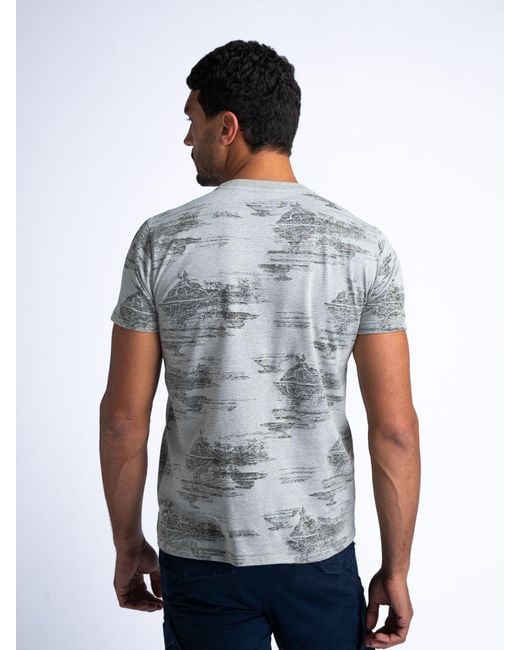 Petrol Industries - kurzarm - modischer Print - Men T-Shirt SS in Gray für Herren