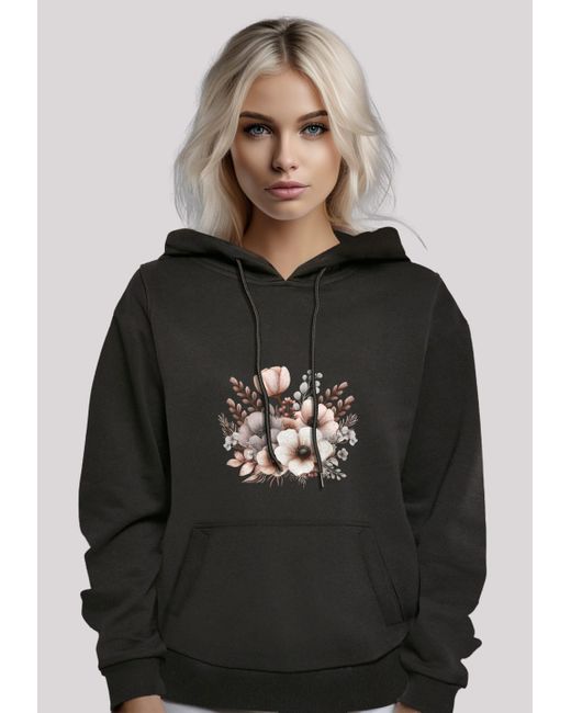 F4NT4STIC Black Kapuzenpullover Blumenstrauß Boho Premium Qualität