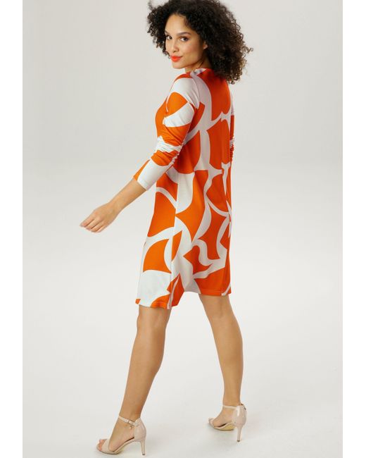 mit Allover-Muster Aniston Orange DE Jerseykleid in | SELECTED Lyst