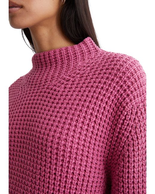 Marc O' Polo Pink Stehkragenpullover mit angesagtem Strickmuster