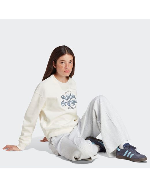Adidas Originals White Sweatshirt Retro Sweater