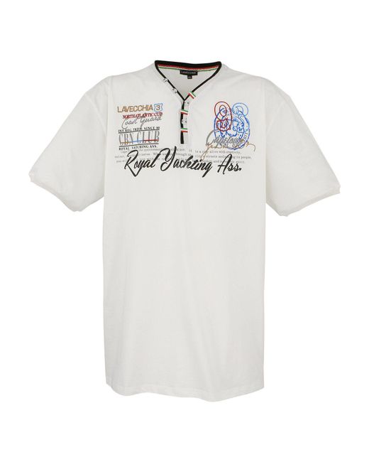 Lavecchia T- Übergrößen -Shirt LV-608 shirt V-Ausschnitt in White für Herren