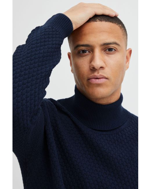 Solid Rollkragenpullover SDClive RN in Blue für Herren