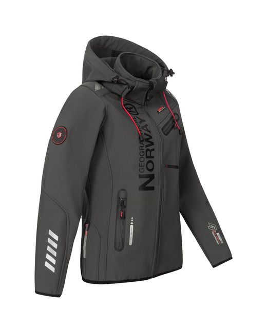 GEOGRAPHICAL NORWAY Gray Softshelljacke Outdoor Windbreaker Regen Funktions Jacke RN