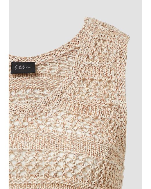 S.oliver Natural Pullunder Stricktop mit Ajourmuster