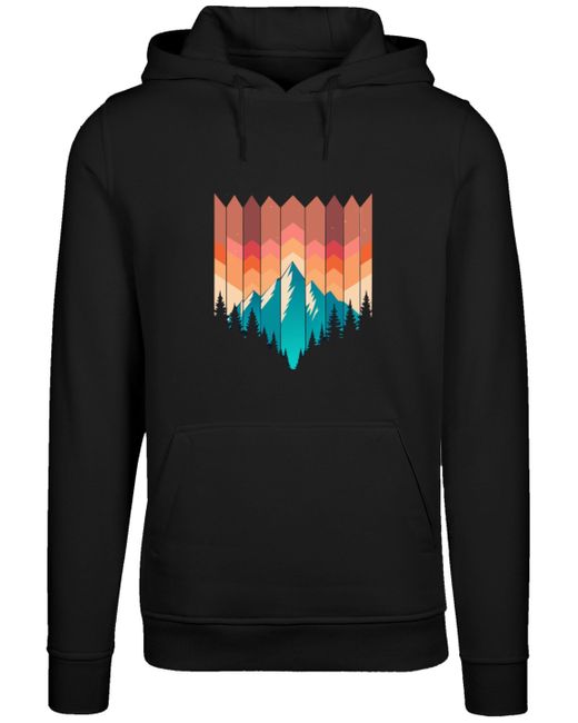 F4NT4STIC Black Kapuzenpullover Berg Sonnenuntergang Geometrisch Premium Qualität