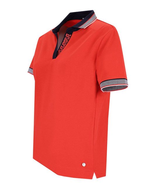 Hajo Red Poloshirt Feinpiqué 1/2 Arm stay fresh®
