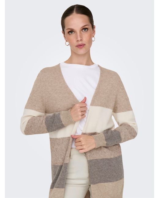 ONLY Natural Strickjacke ONLLESLY L/S OPEN CARDIGAN KNT NOOS