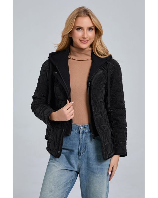 FUNK SINCE 1776 Black Steppjacke moderne Kurzjacke dekorativem Muster
