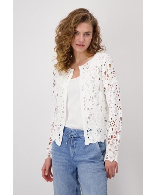 Monari White Strickjacke 102