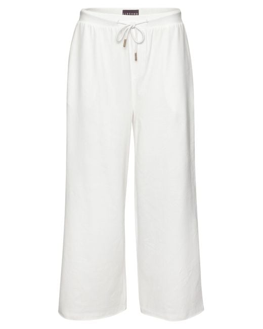 Elbsand White 7/8-Hose aus Sweatware mit weitem Bein