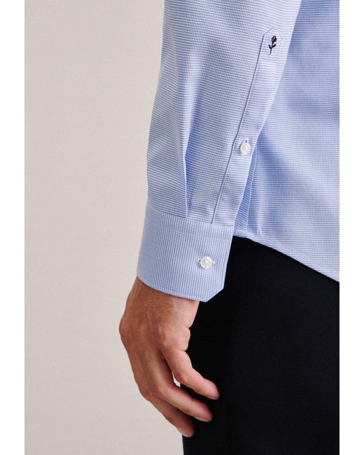 Seidensticker Businesshemd Shaped Extra langer Arm Kentkragen Uni in Blau  für Herren | Lyst DE