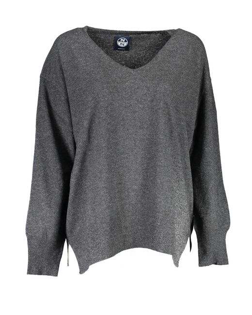 North Sails Gray Strickpullover pullover Schwarz: V-Ausschnitt, Nachhaltig, Recycelt