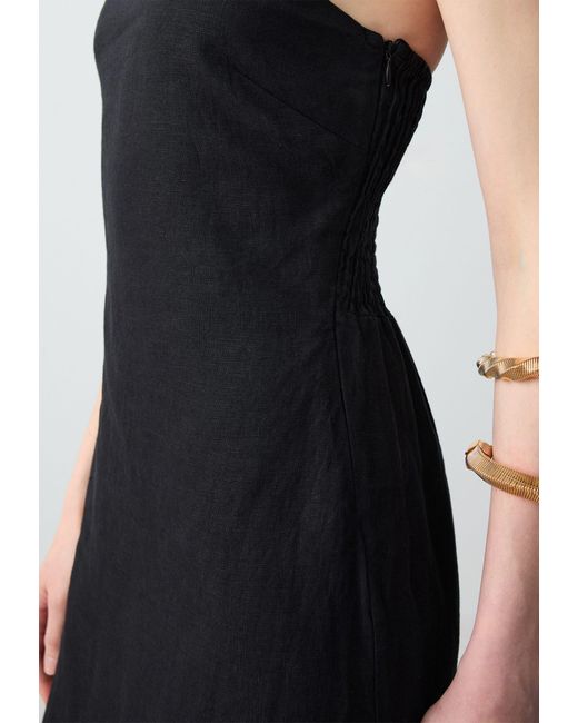 Jimmy Key Blue Minikleid Slim Fit Geweven Zwarte Jurk