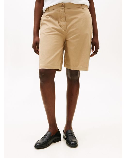 Tommy Hilfiger Natural Shorts CRV CO BLEND GMD SHORT in Groß Größen