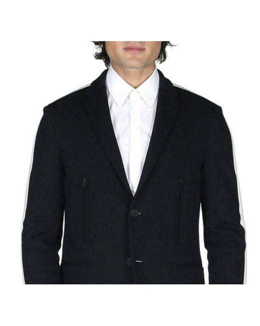 Fendi Sakko Track Stripe Sideline Cotton Jersey Jacket Blazer