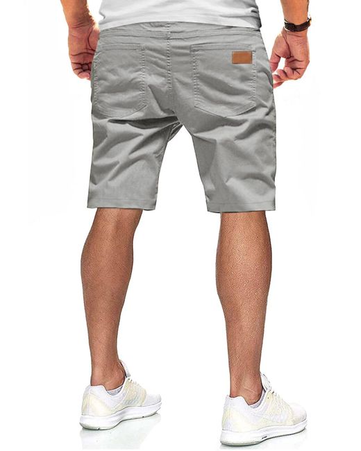 JMIERR Chinoshorts Kurze Hosen Sommer Baumwolle (, shorts) in Unifarbe in Gray für Herren