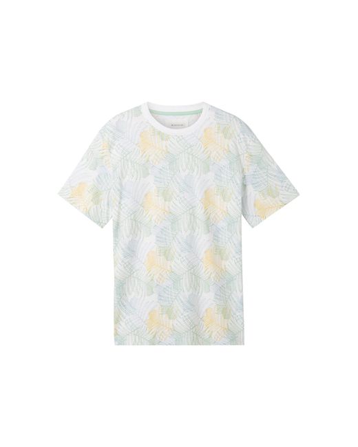 Tom Tailor Kurzarmshirt allover printed t-shirt in White für Herren