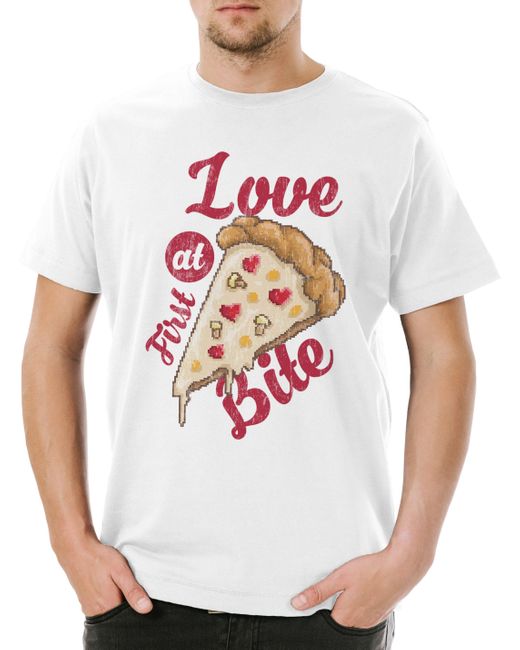 Urban Backwoods Print- Love At First Bite T-Shirt Weiß Größe M in White für Herren