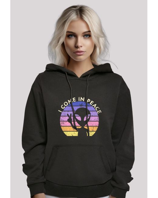 F4NT4STIC Black Kapuzenpullover Alien Peace Sunset Premium Qualität