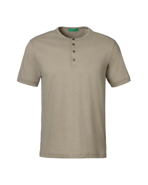 Benetton Henleyshirt in melierter Optik in Gray für Herren