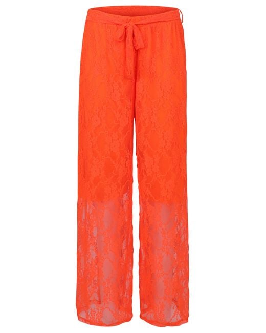 malito more than fashion Red Stoffhose 20635 Curvy Spitzenhose Einheitsgröße