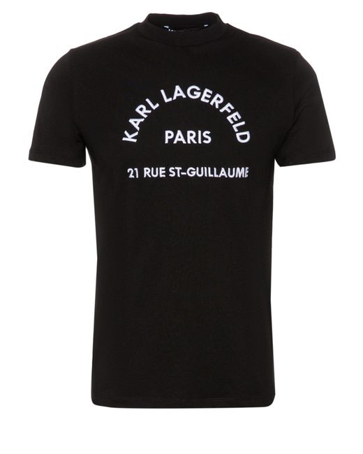 Karl Lagerfeld T-Shirt mit Logo-Stickerei (1-tlg) in Black für Herren