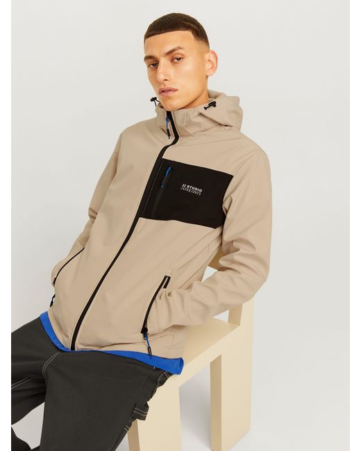 Jack & Jones Softshelljacke JJTAYLOR SOFTSHELL JACKET in Natural für Herren