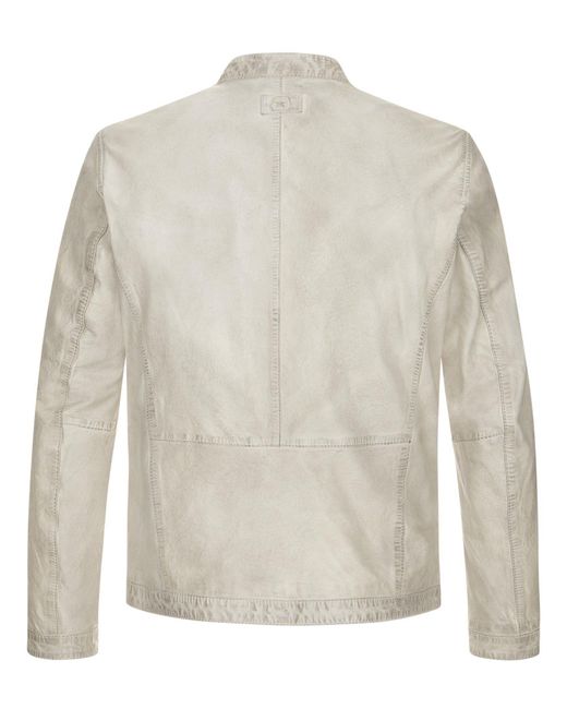 Milestone Lederjacke MSLacona aus Nappaleder im Vintage-Look in White für Herren