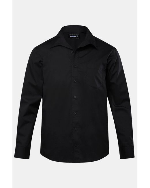 Men Plus Plus Men+ Businesshemd Langarm EasyCare Vario-Kragen in Black für Herren