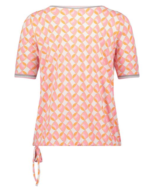 Betty Barclay Pink T-Shirt mit Tunnelzug (1-tlg) Rippbündchen