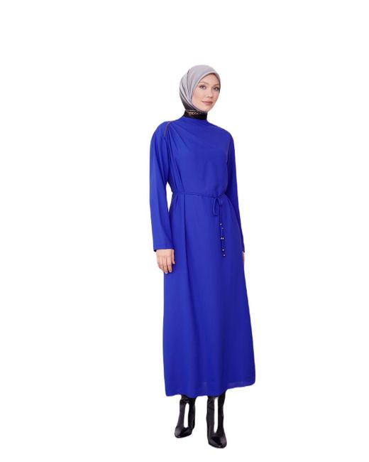 Armine Blue Maxikleid Armine Unterkleid Lang, Langlebige Qualität Kleid Shapewear Dame