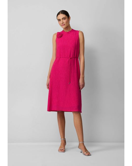 S.oliver Pink Minikleid Ärmelloses Viskosekleid im Relaxed Fit mit abnehmbarer Brosche 3D-Effekt