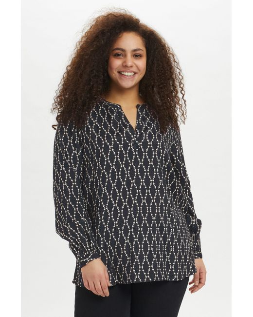 Kaffe Gray Langarmbluse Langarm-Bluse KCollia Große Größen