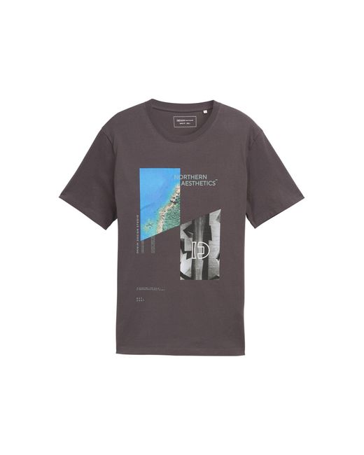Tom Tailor T-Shirt mit Foto-Print in Gray für Herren