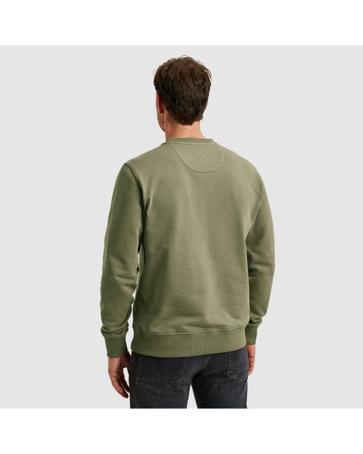 PME LEGEND Sweatshirt Crewneck soft terry with mit Logo Print in Green für Herren