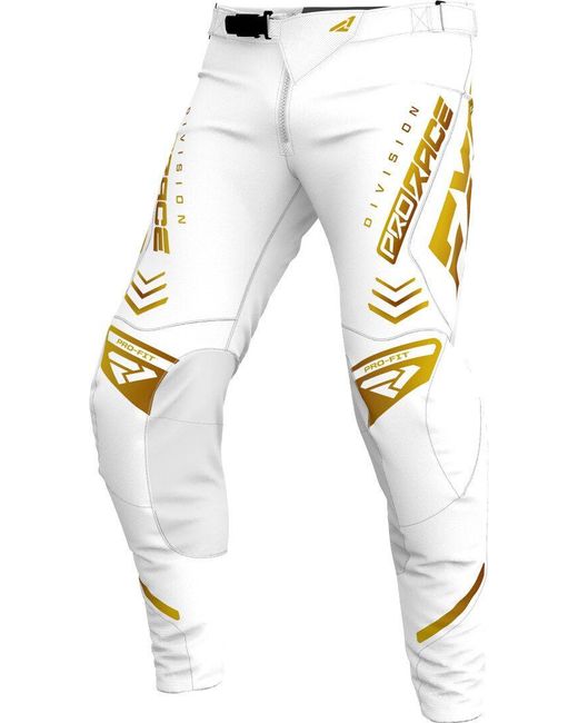 FXR Motorradhose Revo 2024 Motocross Hose atmungsaktiv abriebfest in White für Herren