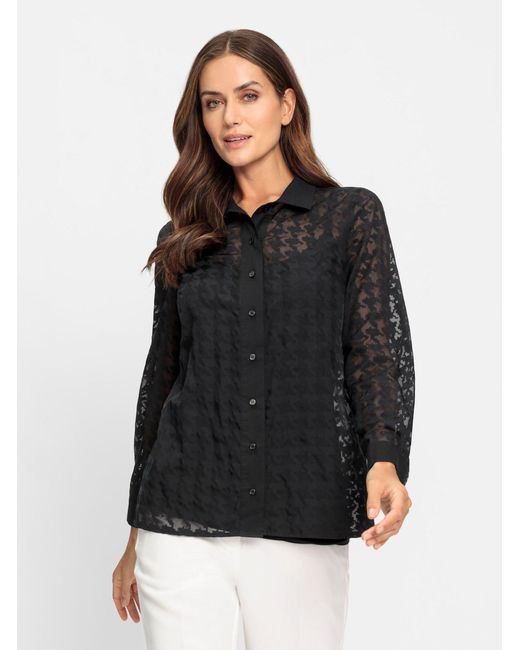 heine Black Klassische Langarm-Bluse