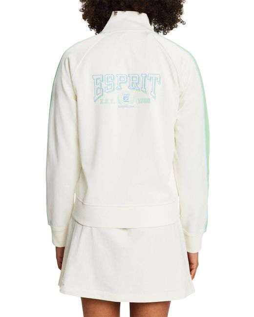 Esprit White Sweatjacke Trainingsjacke mit Logo (1-tlg)