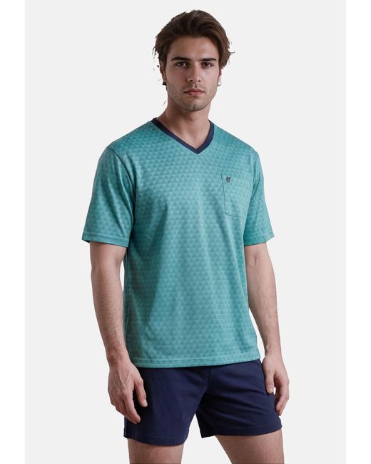 Hajo Pyjama Klima Light (Set, 2 tlg) Schlafanzug in Blue für Herren