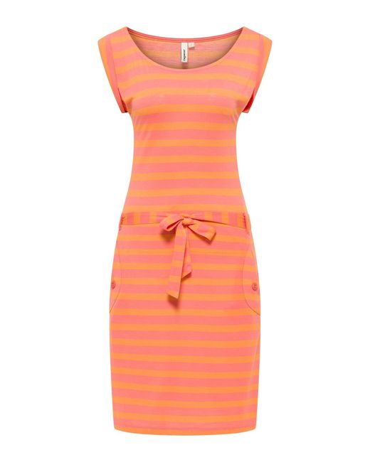 Ragwear Orange Sommerkleid TAGG STRIPES Nachhaltige & Vegane Mode