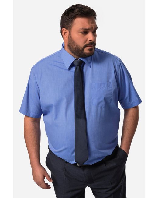 Boston Park Kurzarmhemd Businesshemd Halbarm EasyCare bis 8 XL in Blue für Herren