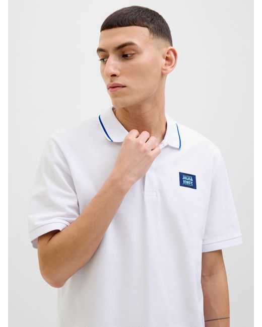 Jack & Jones Poloshirt JJHUDSON POLO SS in White für Herren