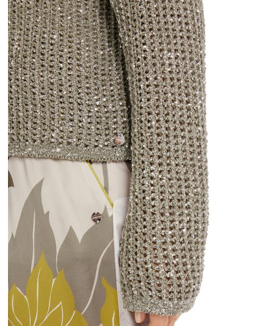 Marc Cain Gray Rundhalspullover "Noble Neutrals" Premium mode Luftiger Pullover Knitted in Germany