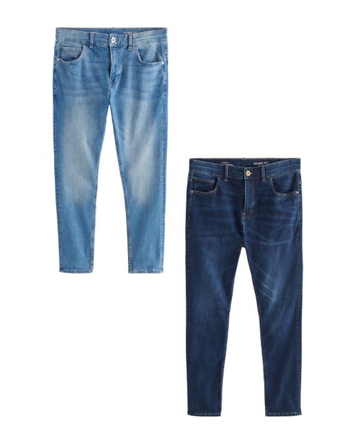 Next 2er-Pack Skinny Fit Classic Jeans mit Stretch (2-tlg) in Blue für Herren
